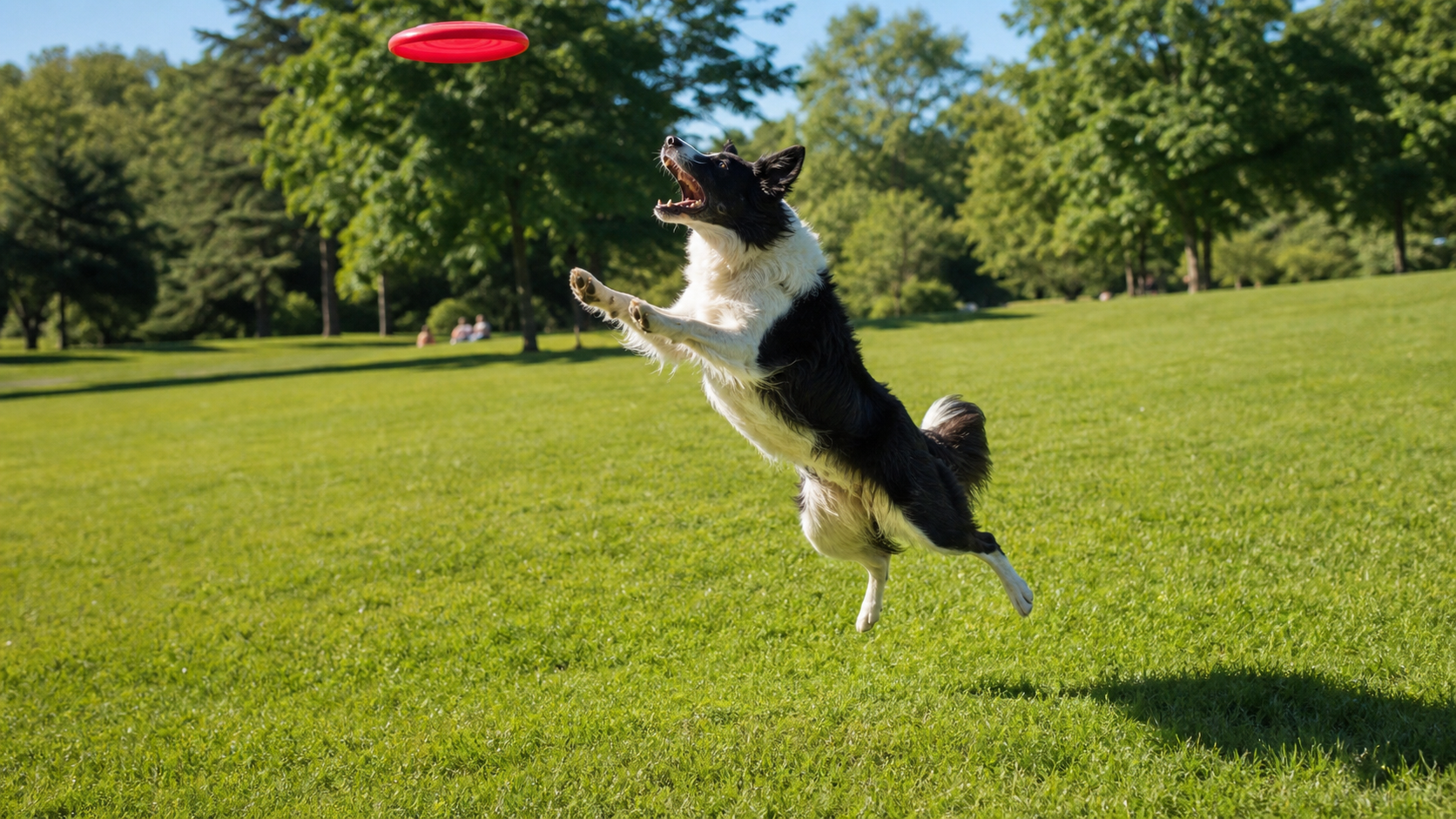 A dog catching a frisbee, detected inside the footage